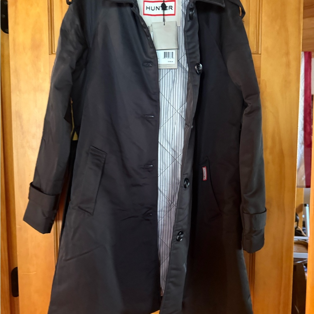 Hunter, navy, Belted Coat tag shows XS fits more like a medium NWT! - Picture 7 of 15